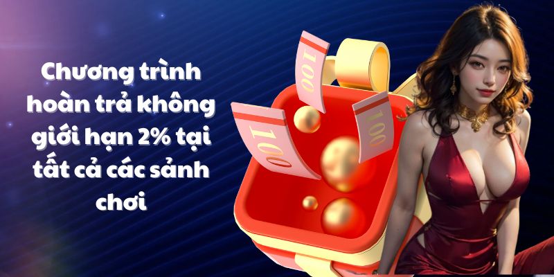 Chương trình hoàn trả không giới hạn 2% tại tất cả các sảnh chơi